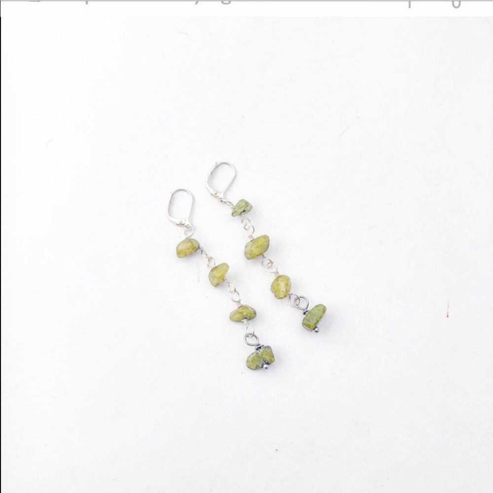 ARTISAN BOHO GREEN GEMSTONE EARRINGS